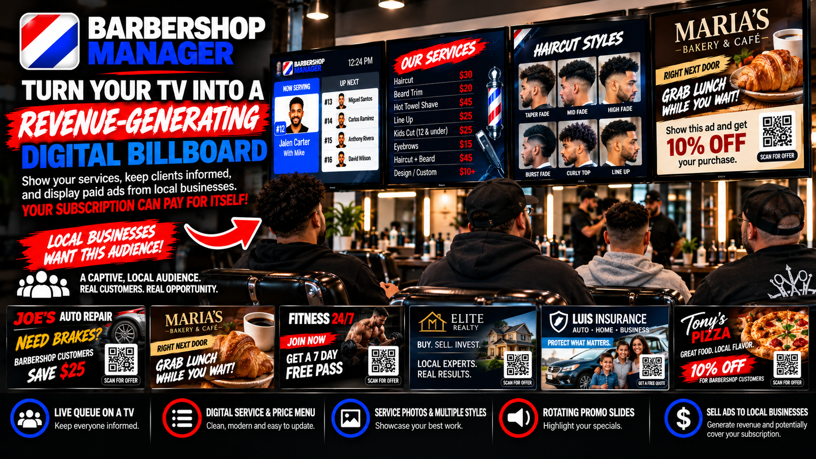 Turn Your Barbershop TV Into a Revenue-Generating Digital Billboard