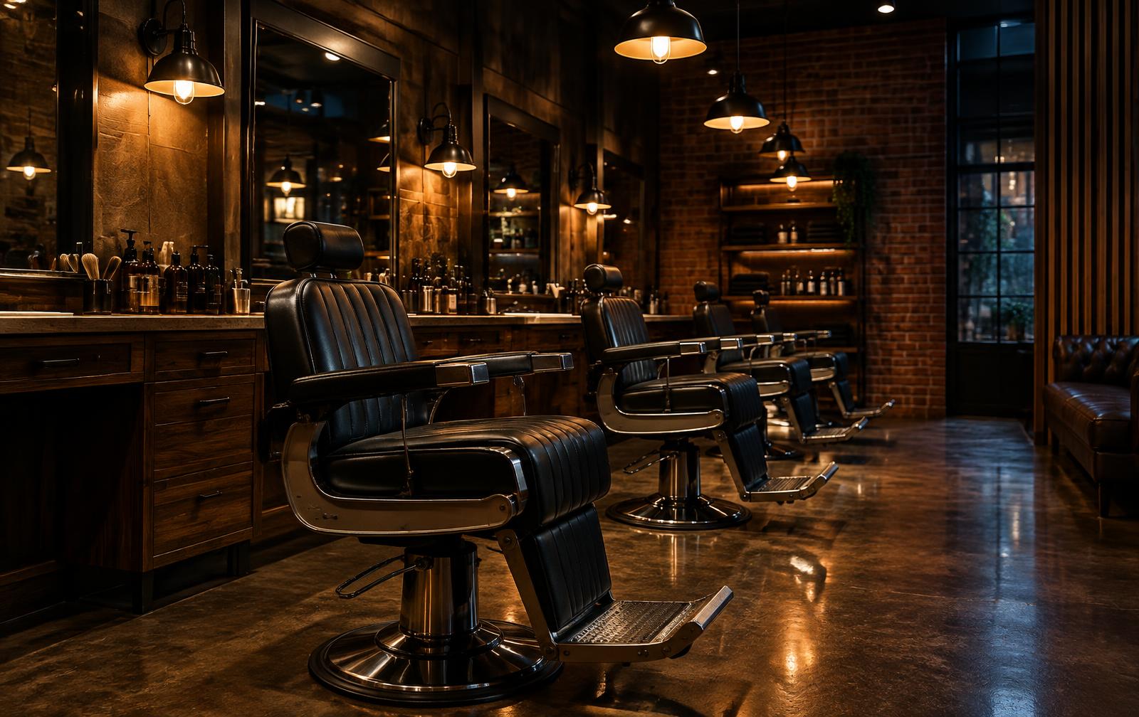 Inside a barbershop
